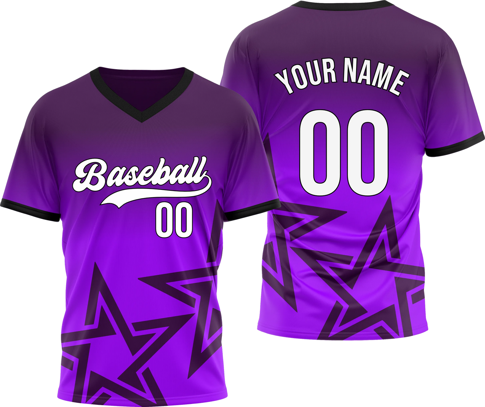Custom Stellar Edge Gradient Baseball Sports Jersey Personalized Uniform with Name & Number