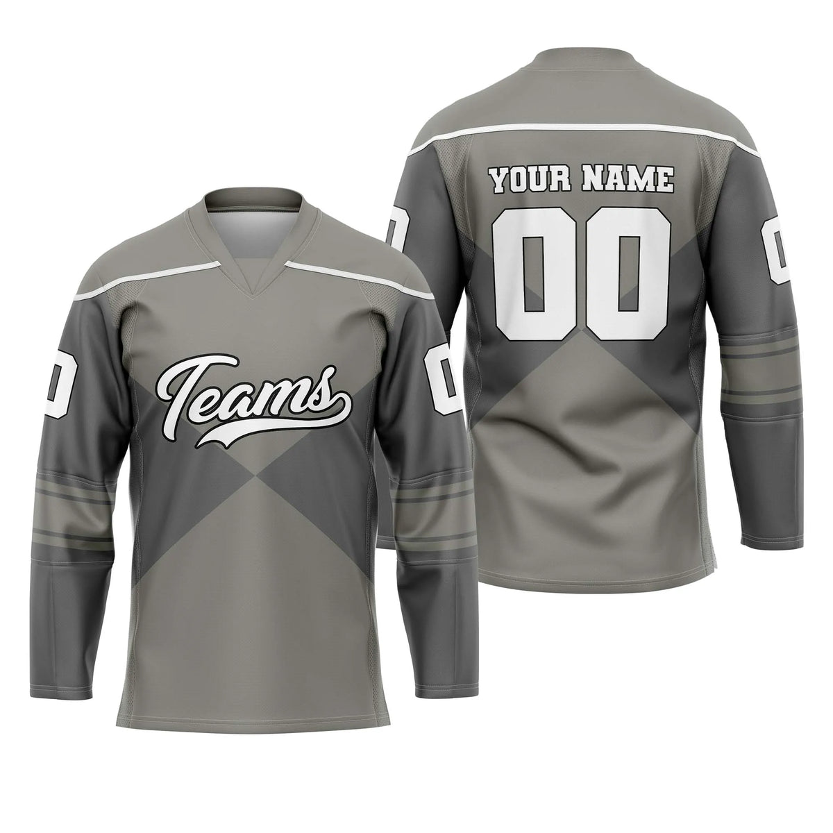 Custom Personalized D1 Split Fashion Ice Hockey Jersey with Name, Number & Team Logo