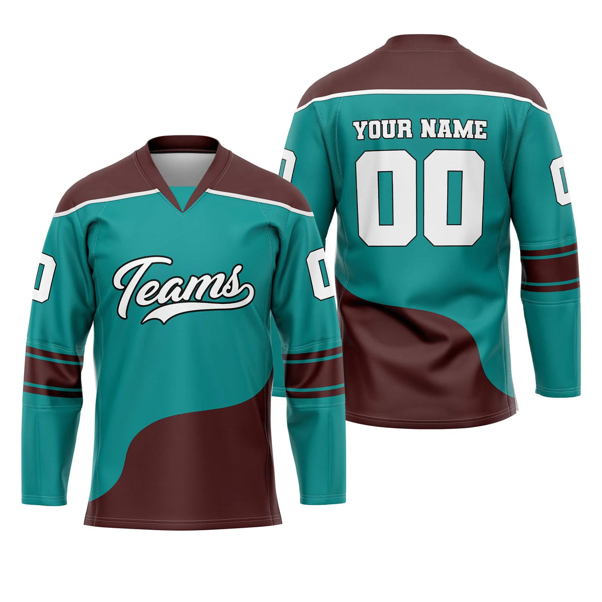 Custom Personalized D4 Split Fashion Ice Hockey Jersey with Name, Number & Team Logo
