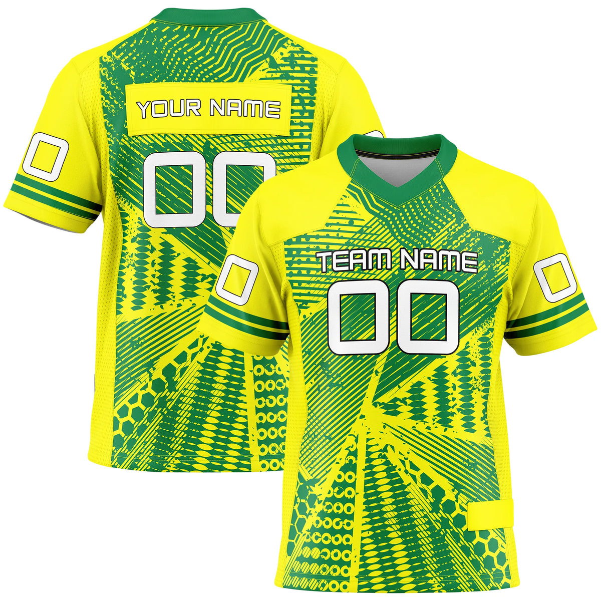 Custom Personalized D6 Graffiti Fashion Flag Football Jersey with Name, Number & Team Logo