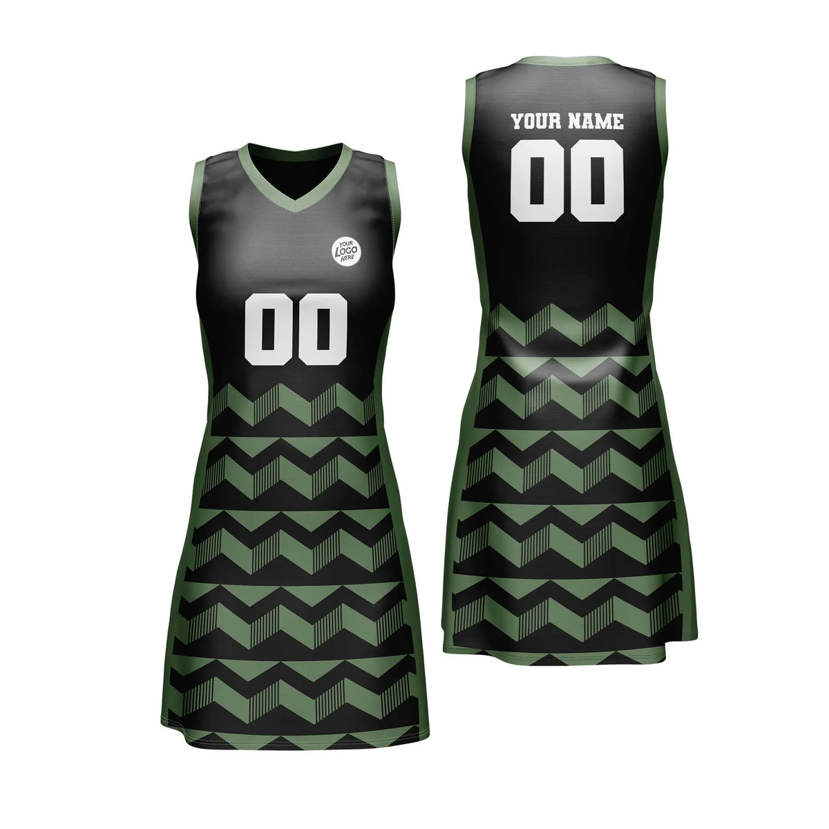 Custom Personalized D4 Retro Pattern Netball Jersey with Name, Number & Team Logo