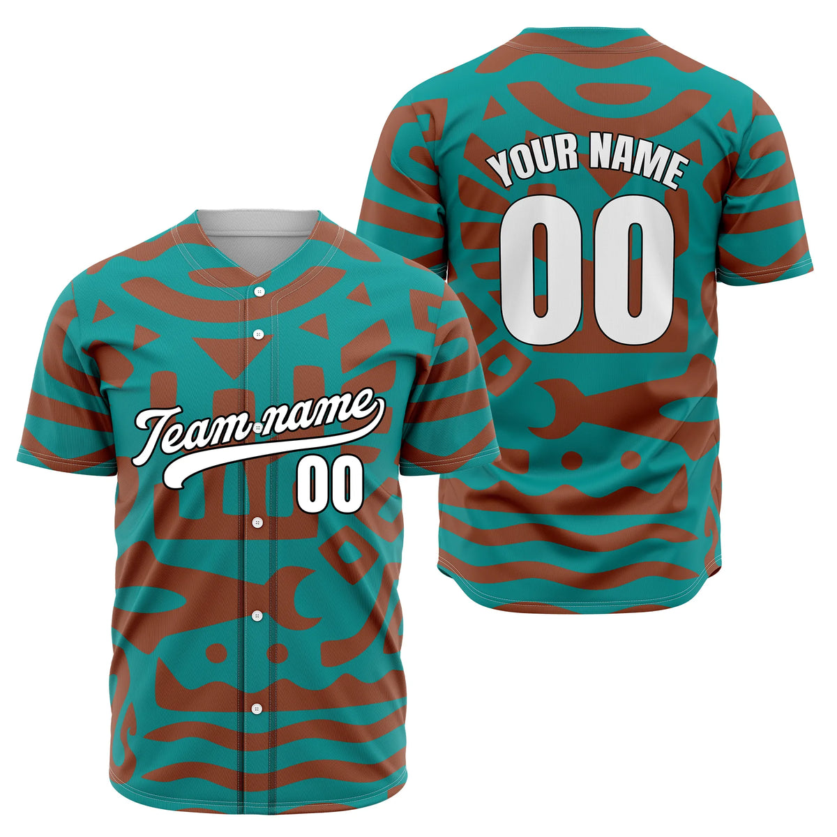 Custom Aztec Wave Spots Baseball Sports Jersey Personalized Uniform with Name & Number