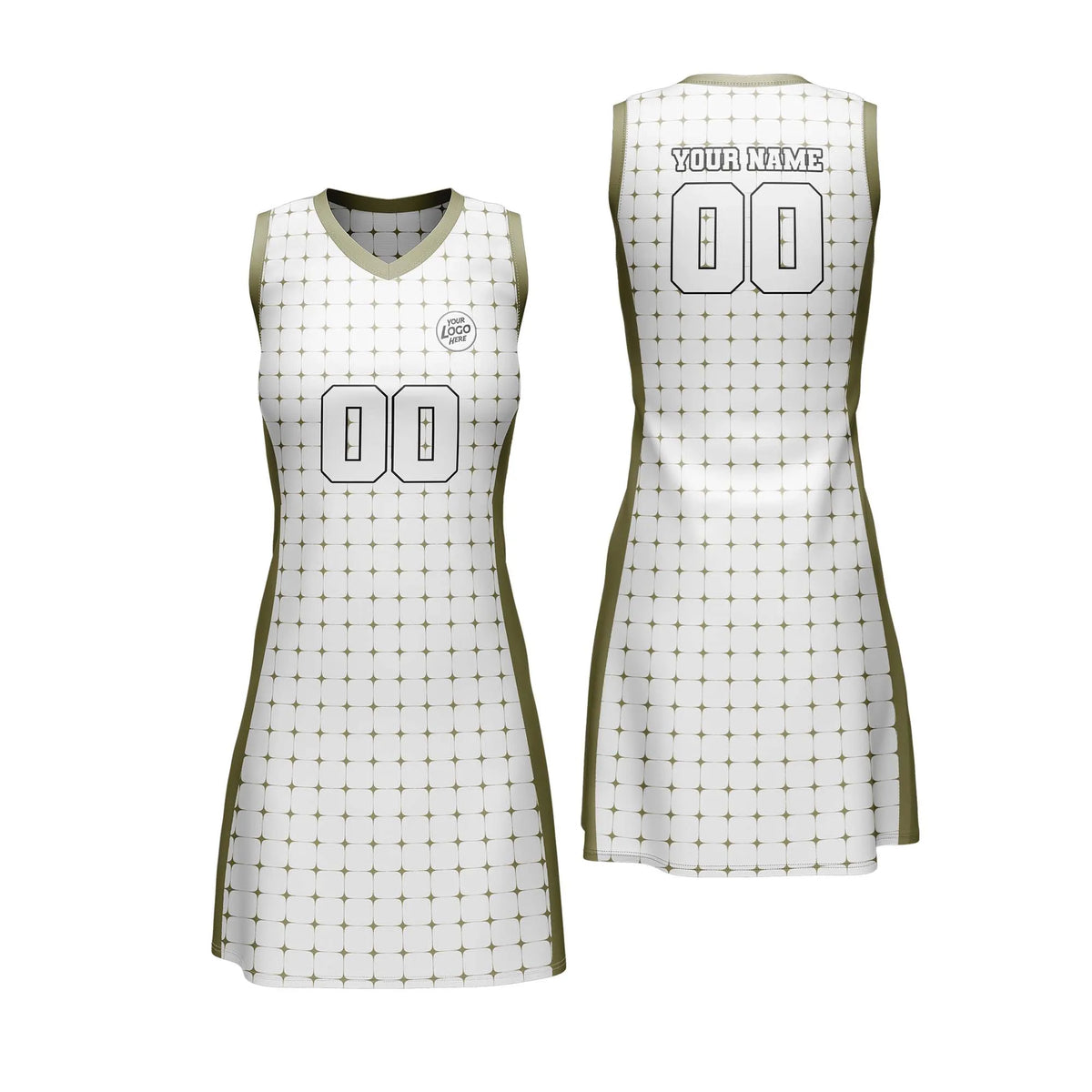 Custom Personalized D3 Rhombus Pattern Netball Jersey with Name, Number & Team Logo