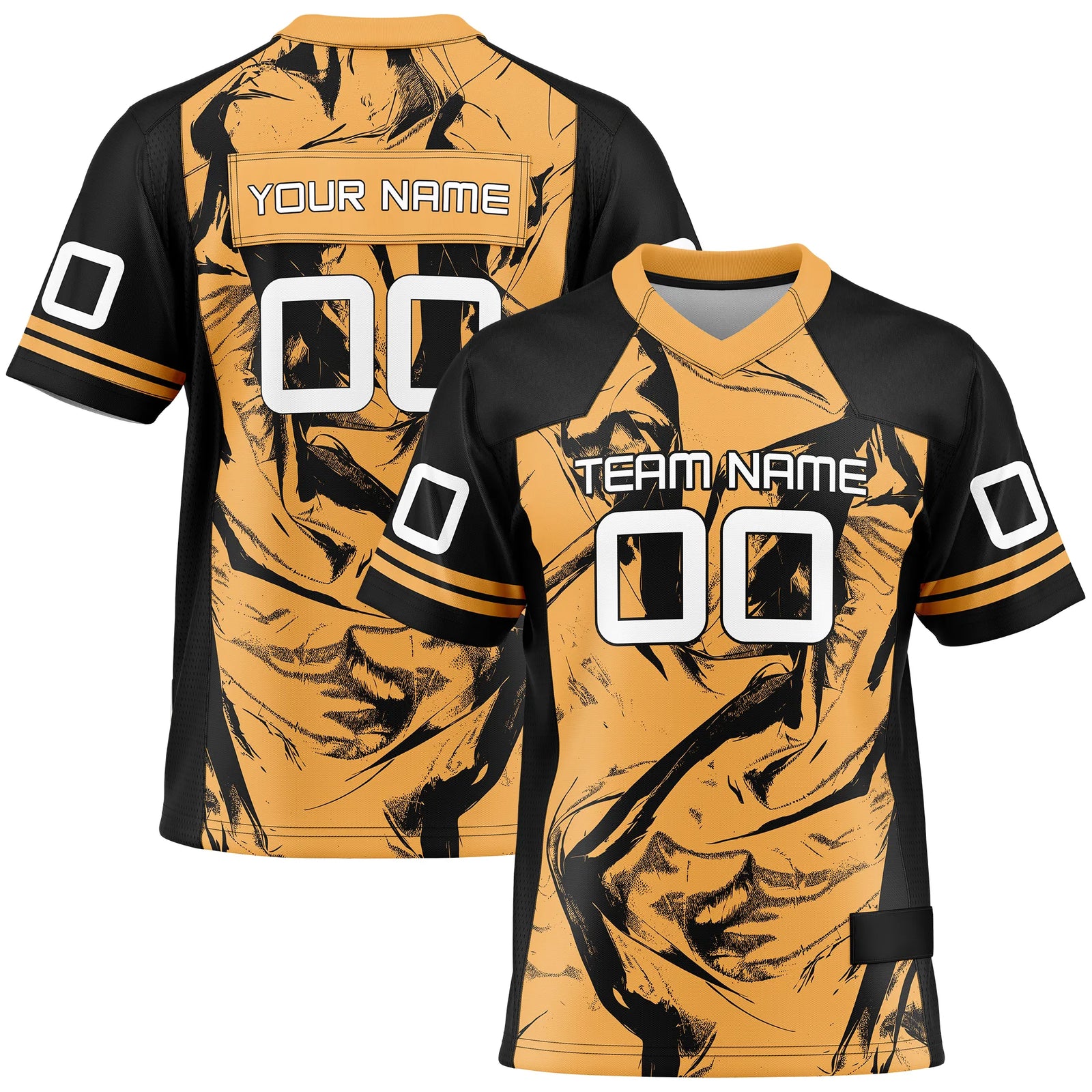 Custom Personalized D3 Graffiti Fashion Flag Football Jersey with Name, Number & Team Logo