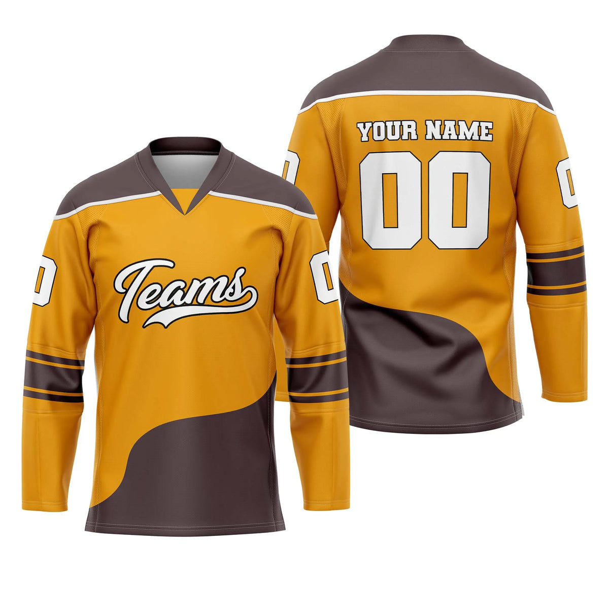 Custom Personalized D4 Split Fashion Ice Hockey Jersey with Name, Number & Team Logo