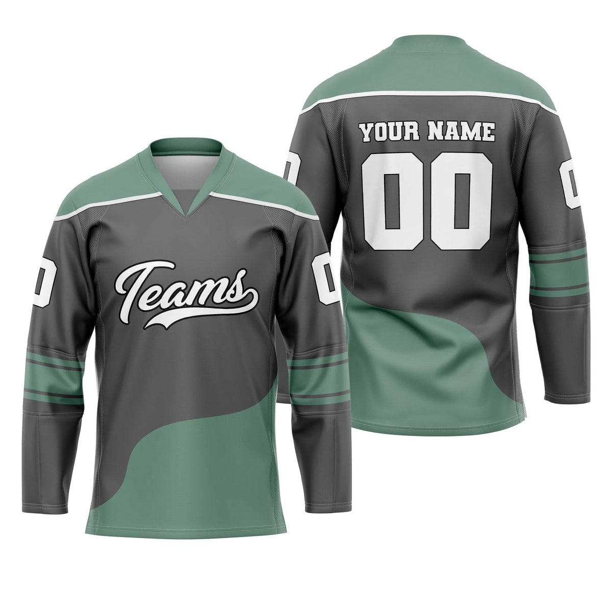 Custom Personalized D4 Split Fashion Ice Hockey Jersey with Name, Number & Team Logo