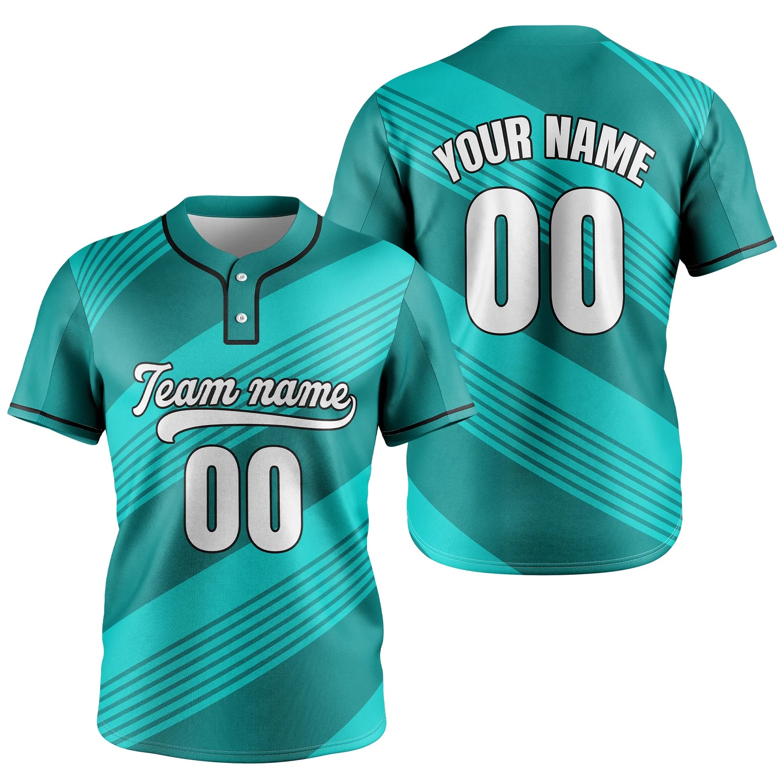 Custom Rapid Edge Baseball Aqua Sports Jersey Personalized Uniform with Name & Number
