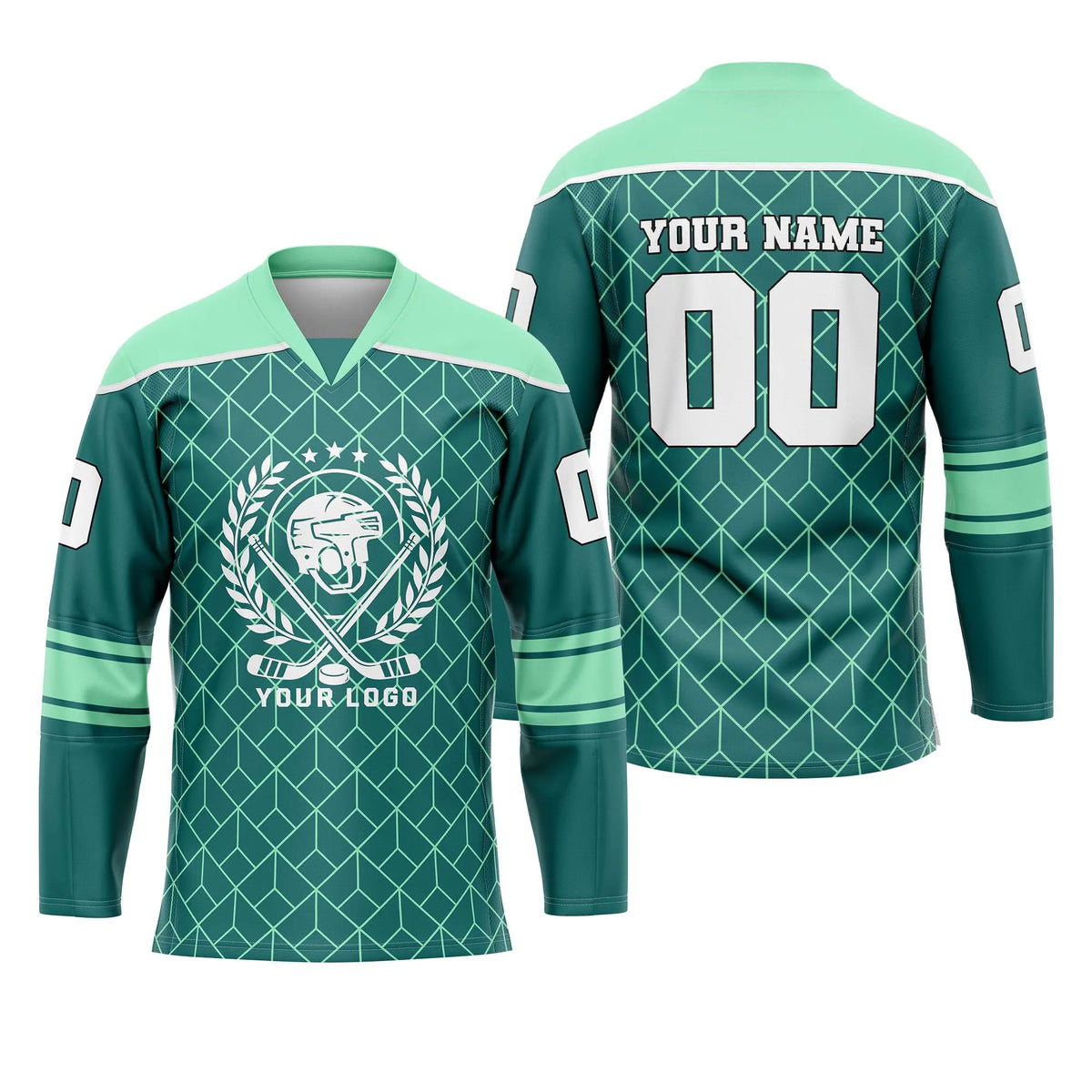 Custom Personalized D5 Abstract Pattern Ice Hockey Jersey with Name, Number & Team Logo