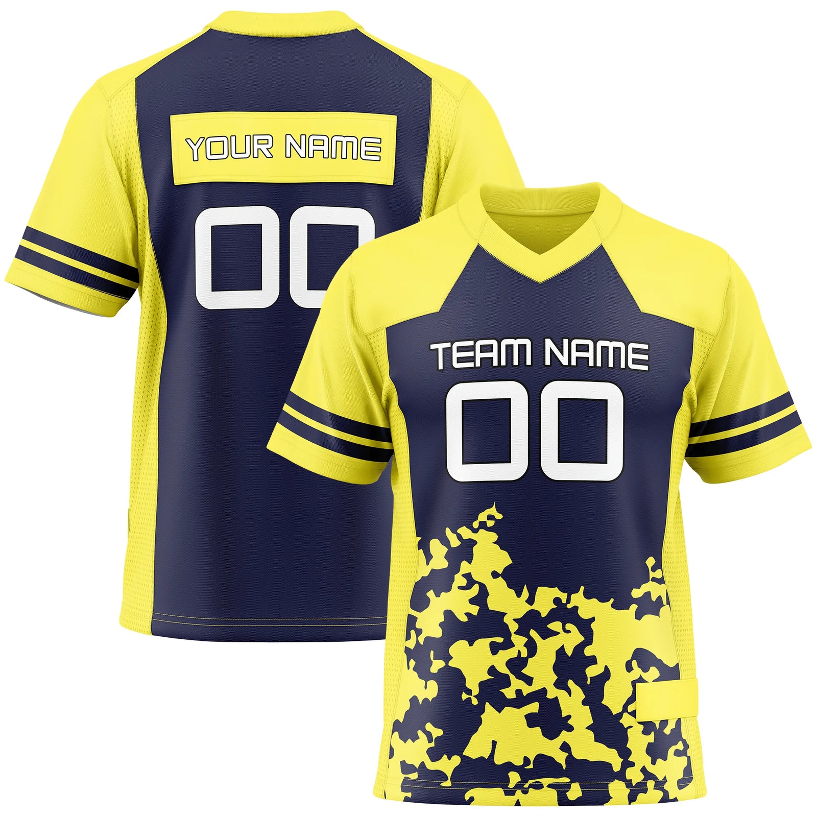 Custom Personalized D4 Color Block Flag Football Jersey with Name, Number & Team Logo