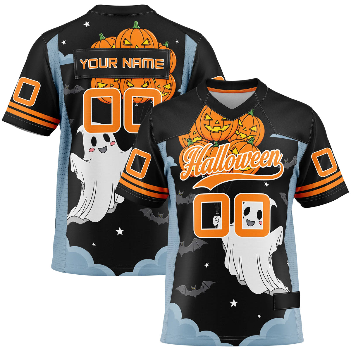 Custom Halloween Flag Football Jersey D6 Personalized Uniform with Name &amp; Number