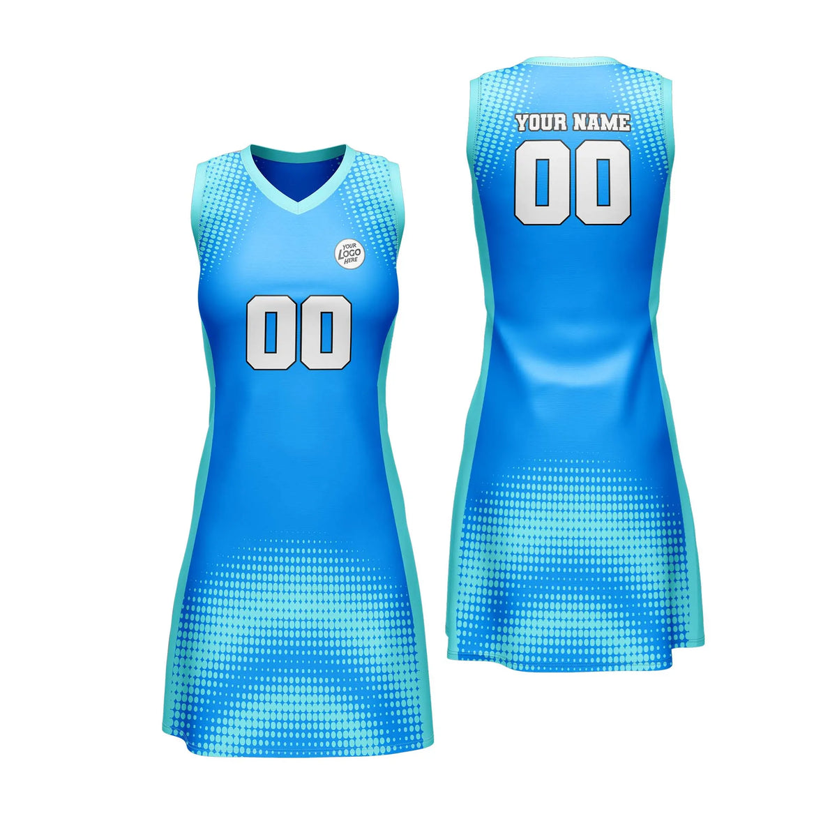 Custom Personalized D1 Retro Pattern Netball Jersey with Name, Number & Team Logo