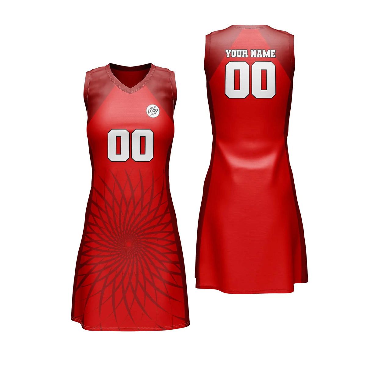 Custom Personalized D3 Retro Pattern Netball Jersey with Name, Number & Team Logo
