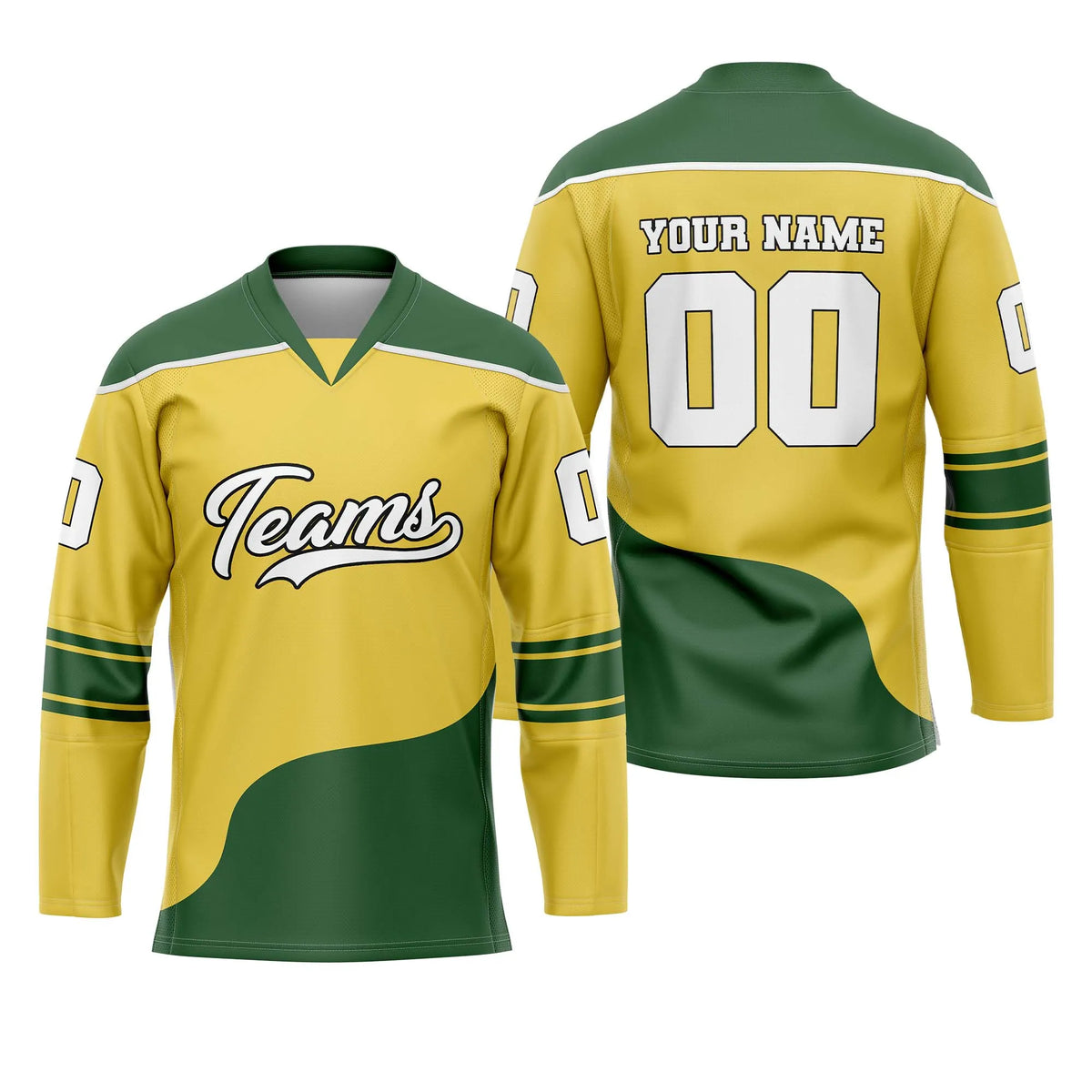 Custom Personalized D4 Split Fashion Ice Hockey Jersey with Name, Number & Team Logo