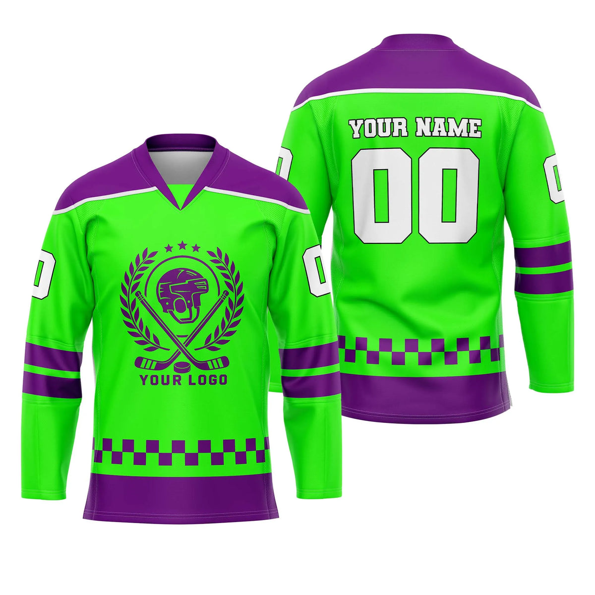 Custom Personalized D3 V - NECK DESIGN Ice Hockey Jersey with Name, Number & Team Logo