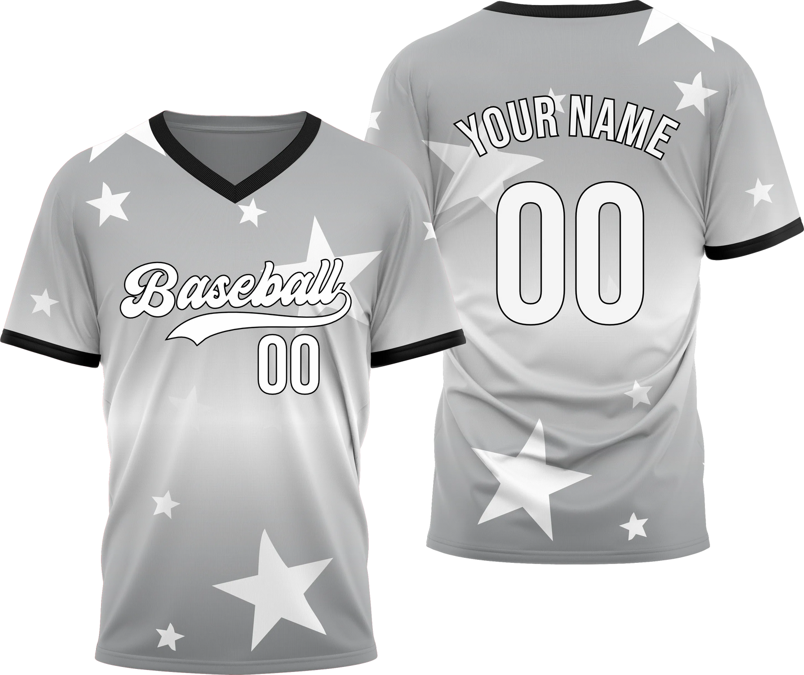 Custom Victory Star Gradient Baseball Aqua Sports Jersey Personalized Uniform with Name & Number