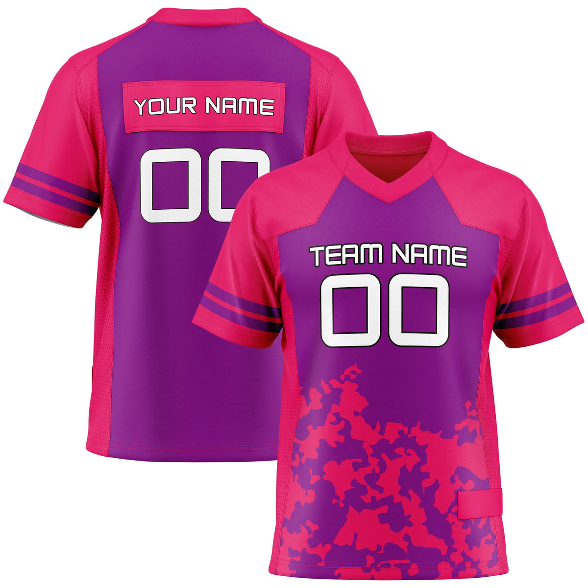 Custom Personalized D4 Color Block Flag Football Jersey with Name, Number & Team Logo