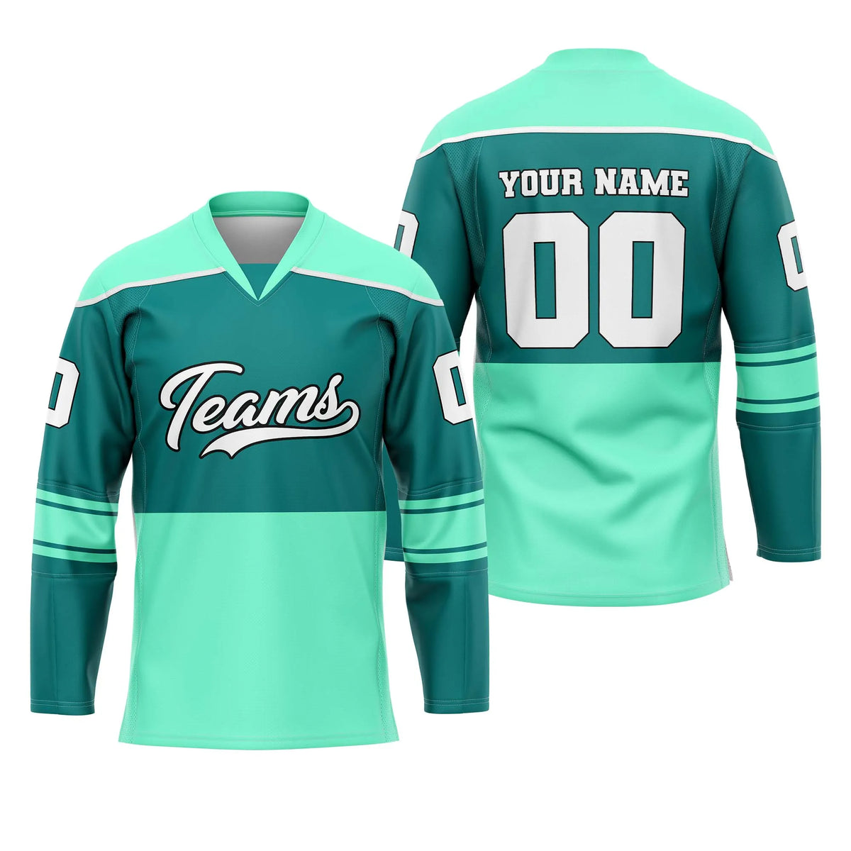 Custom Personalized D2 Split Fashion Ice Hockey Jersey with Name, Number & Team Logo