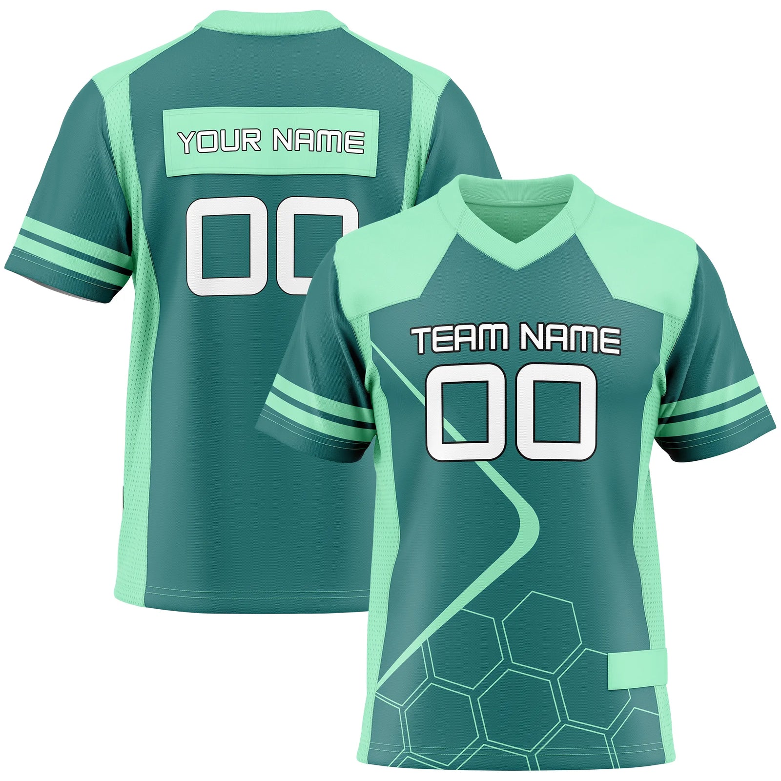 Custom Personalized D5 Color Block Flag Football Jersey with Name, Number & Team Logo