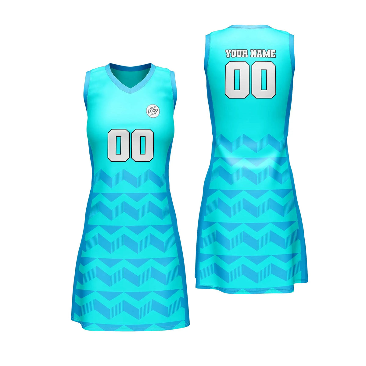 Custom Personalized D4 Retro Pattern Netball Jersey with Name, Number &amp; Team Logo