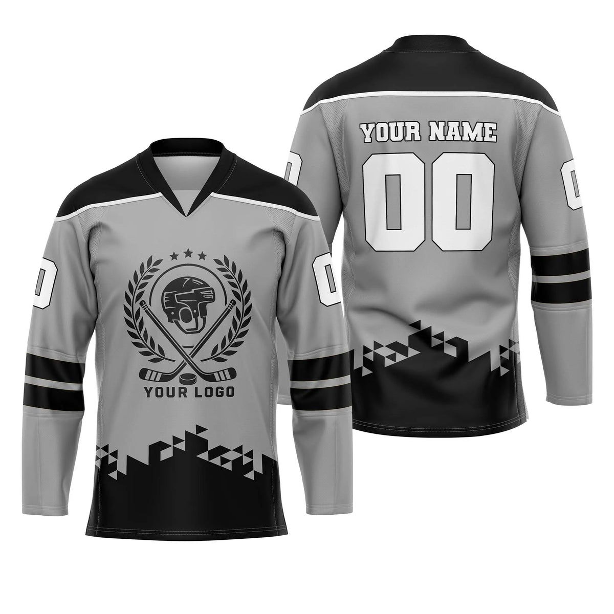 Custom Personalized D4 V - NECK DESIGN Ice Hockey Jersey with Name, Number & Team Logo