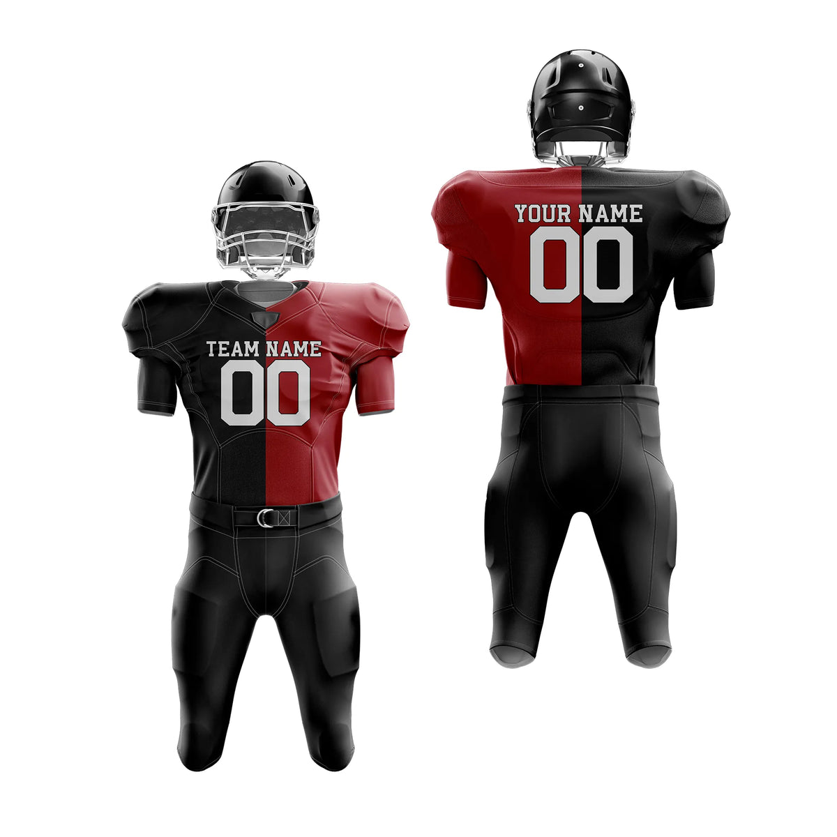 Custom Personalized D1 Split Fashion American Football Jersey with Name, Number & Team Logo