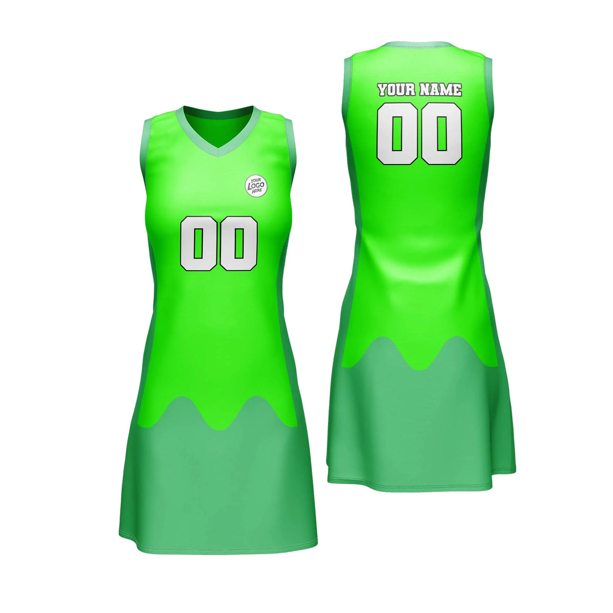 Custom Personalized D4 Split Fashion Netball Jersey with Name, Number & Team Logo