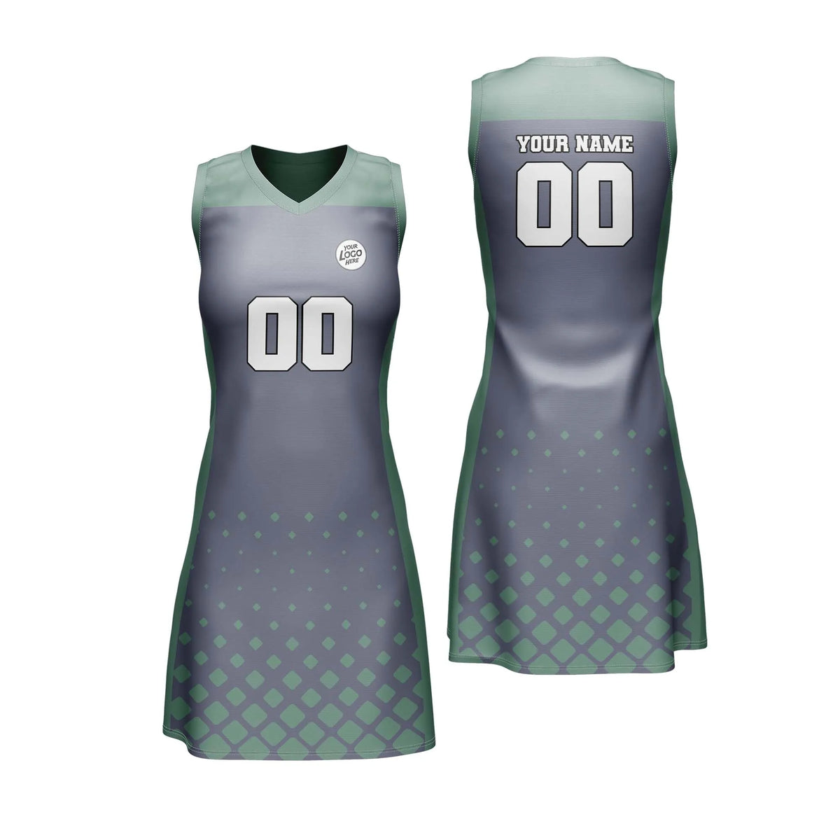 Custom Personalized D3 Abstract Pattern Netball Jersey with Name, Number & Team Logo