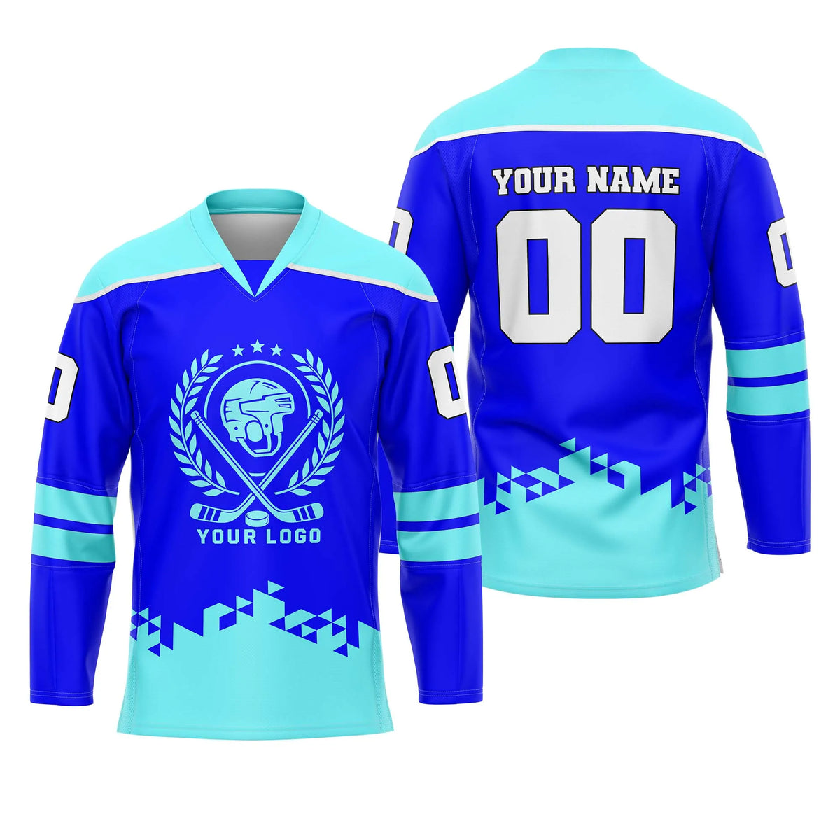 Custom Personalized D4 V - NECK DESIGN Ice Hockey Jersey with Name, Number & Team Logo