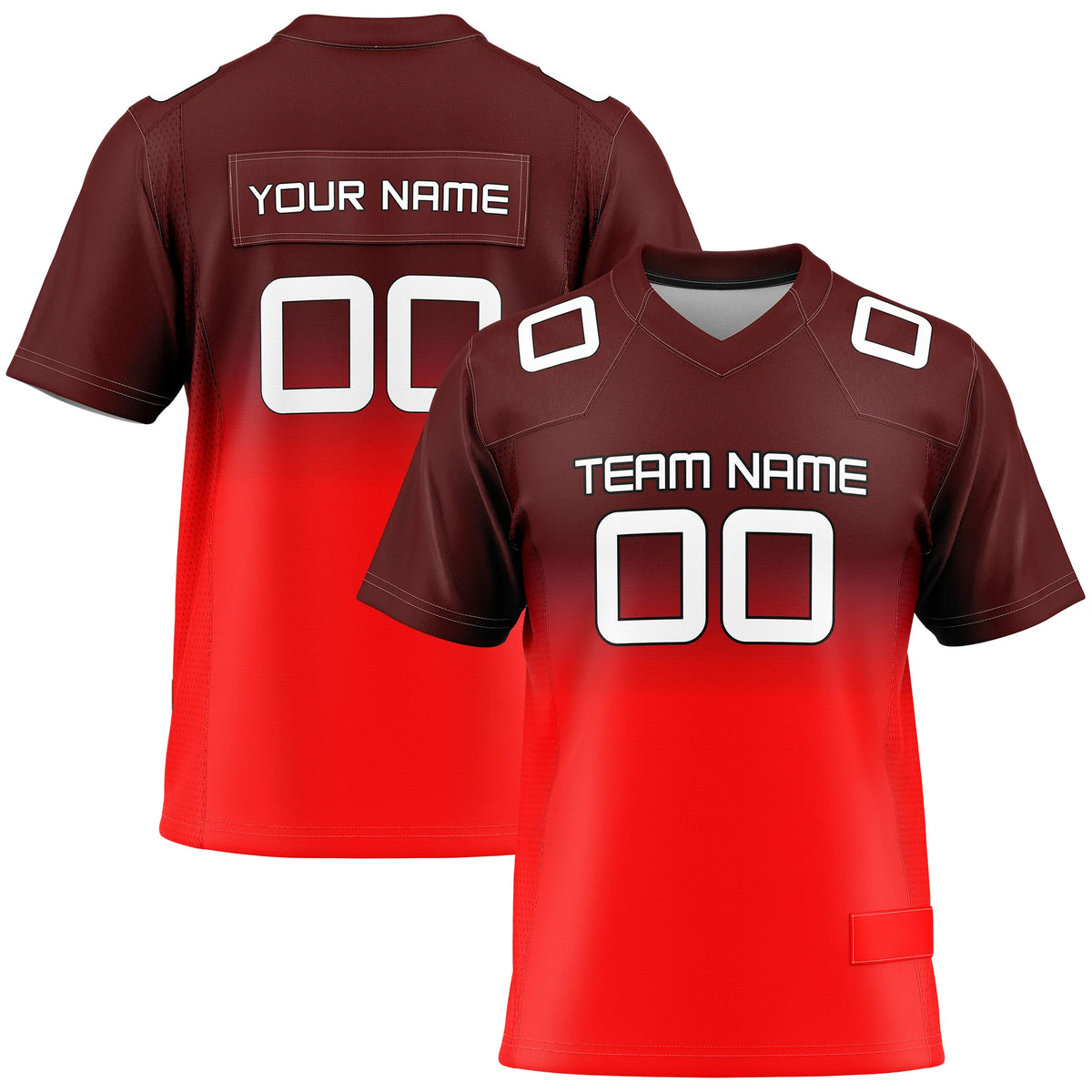 Custom Personalized D3 Gradient Fashion Flag Football Jersey with Name, Number & Team Logo