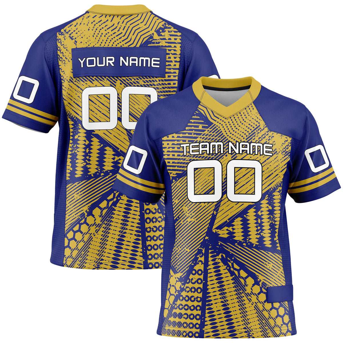 Custom Personalized D6 Graffiti Fashion Flag Football Jersey with Name, Number & Team Logo