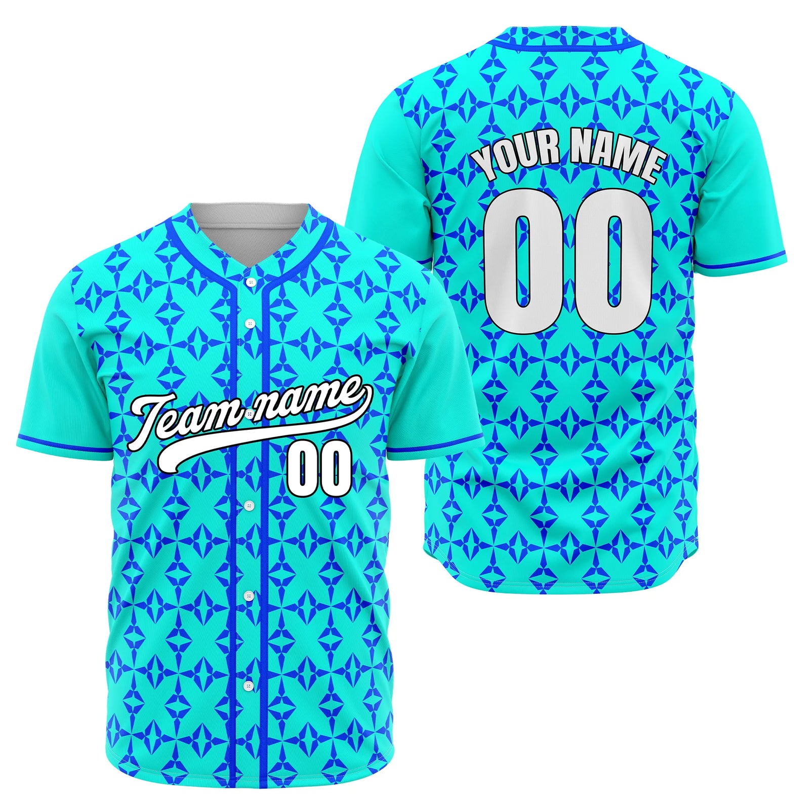 Custom Royal Lattice Baseball Sports Jersey Personalized Uniform with Name & Number