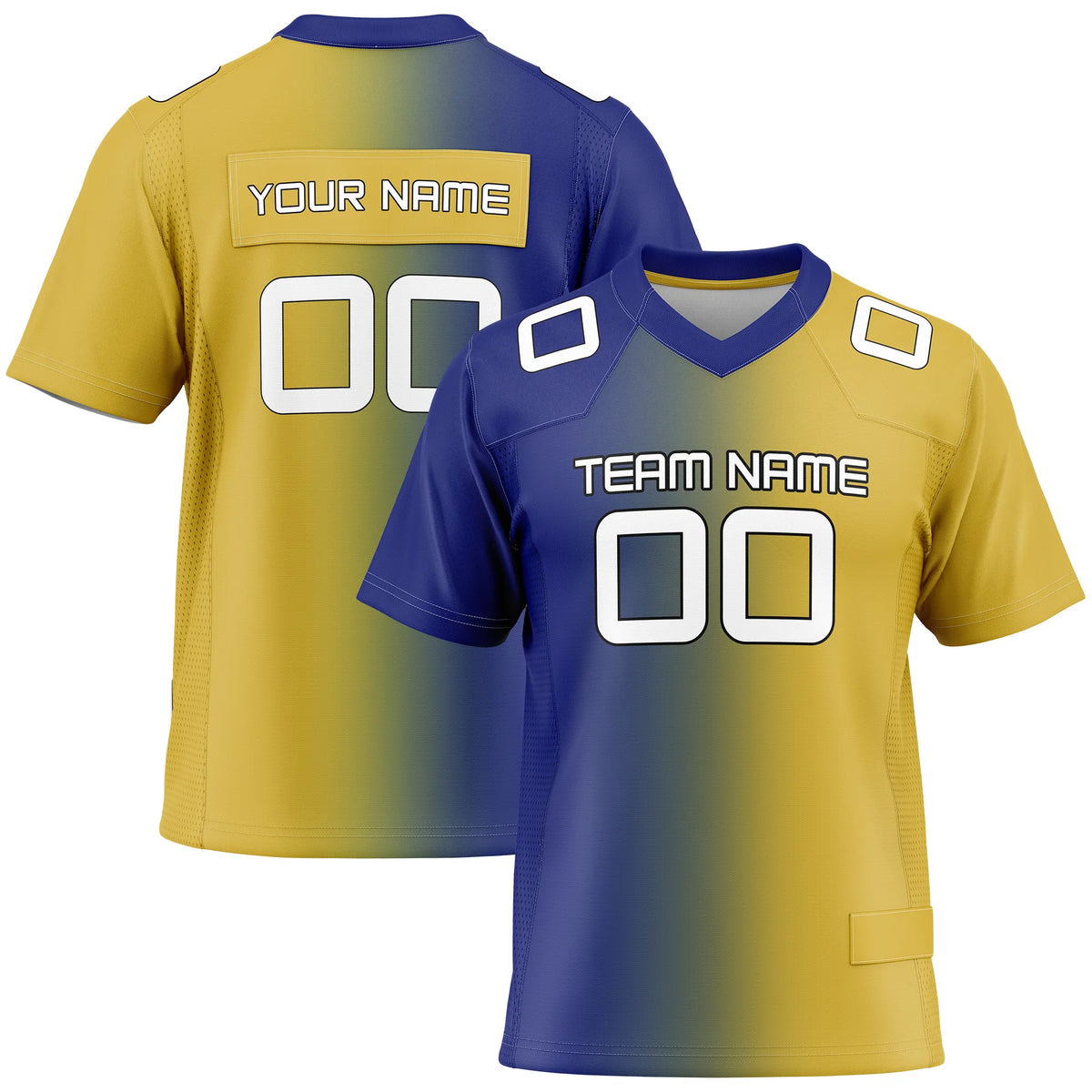 Custom Personalized D3 Gradient Fashion Flag Football Jersey with Name, Number & Team Logo