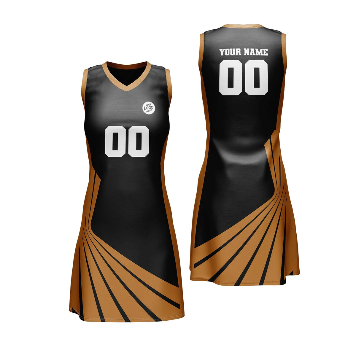 Custom Personalized D5 Retro Pattern Netball Jersey with Name, Number & Team Logo