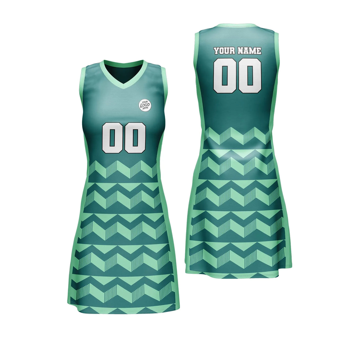 Custom Personalized D4 Retro Pattern Netball Jersey with Name, Number & Team Logo
