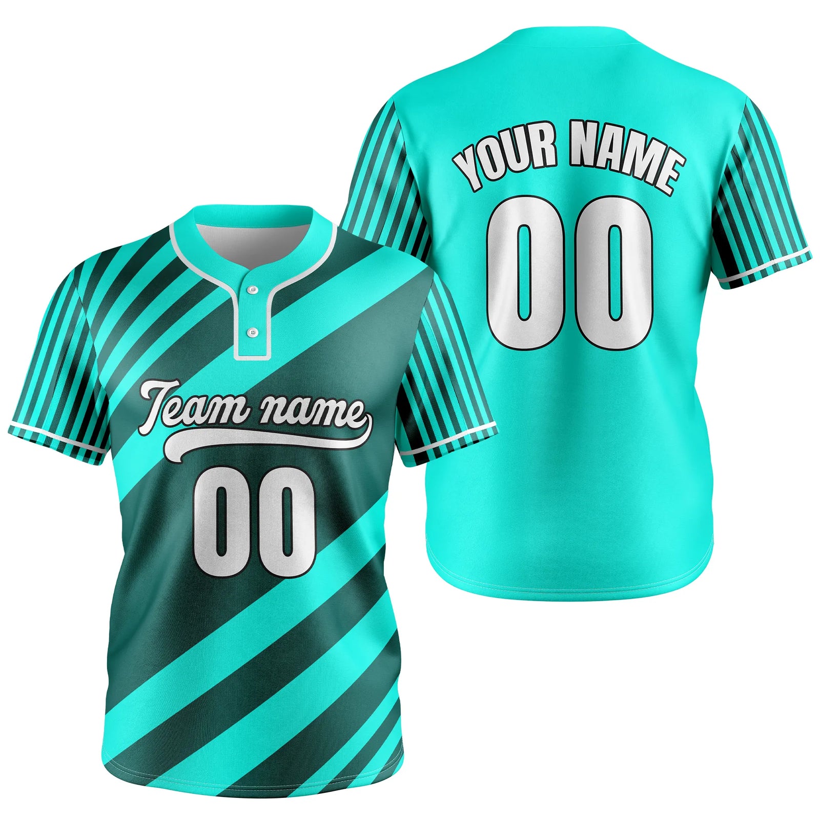 Custom Strike Force Baseball Aqua Sports Jersey Personalized Uniform with Name & Number
