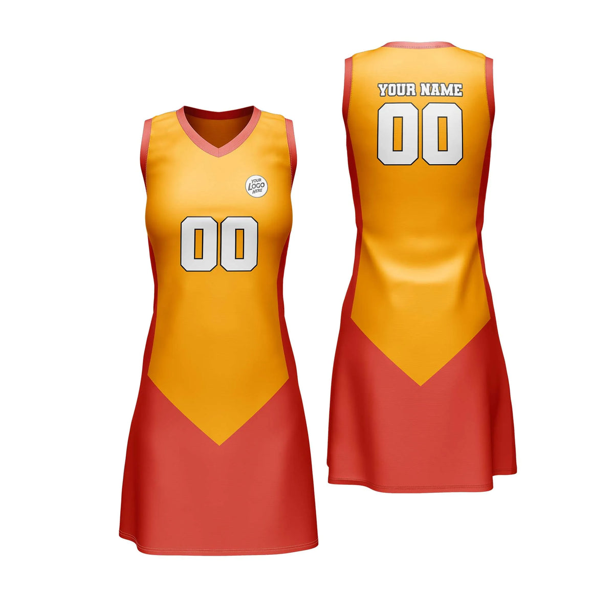 Custom Personalized D5 Split Fashion Netball Jersey with Name, Number & Team Logo