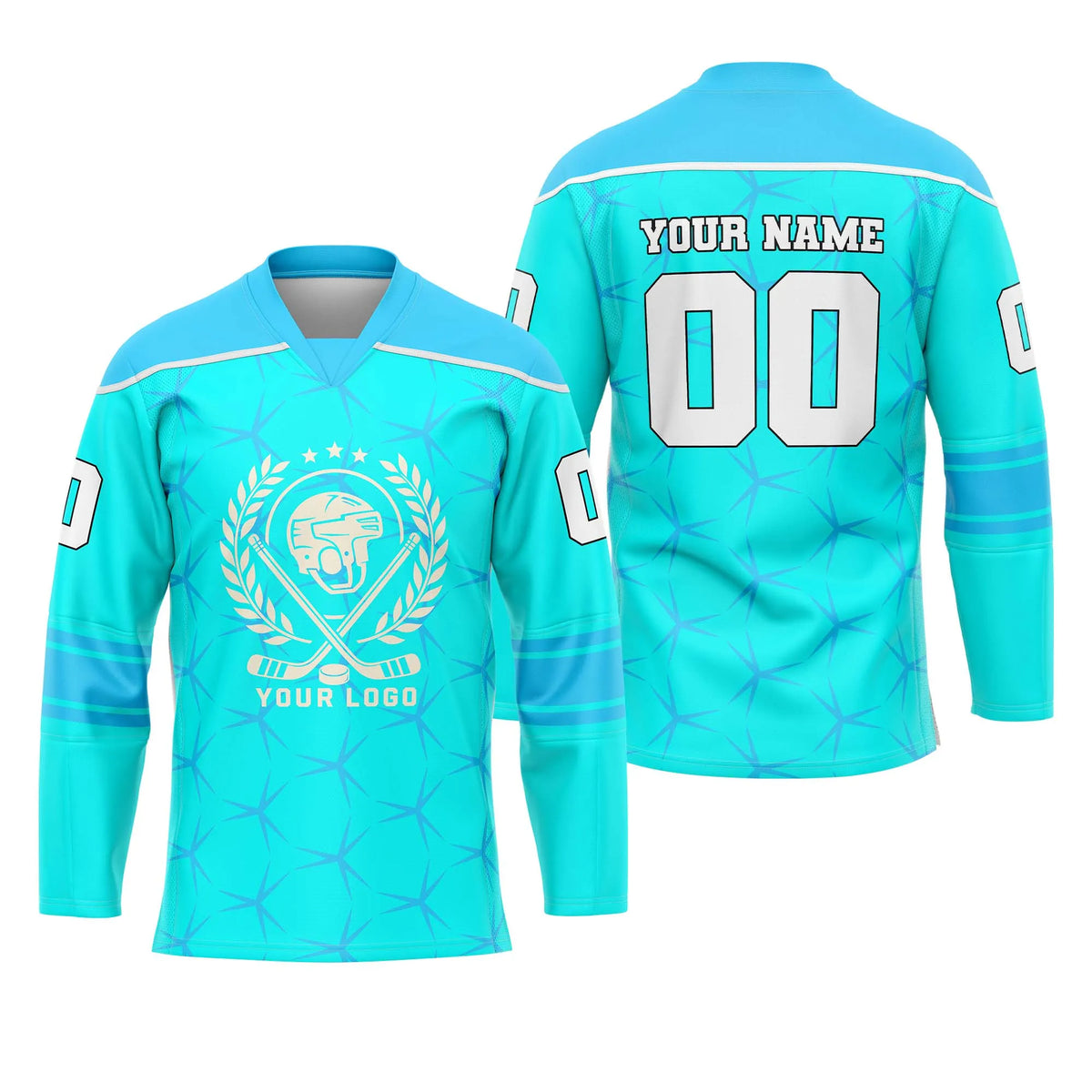 Custom Personalized D3 Abstract Pattern Ice Hockey Jersey with Name, Number &amp; Team Logo
