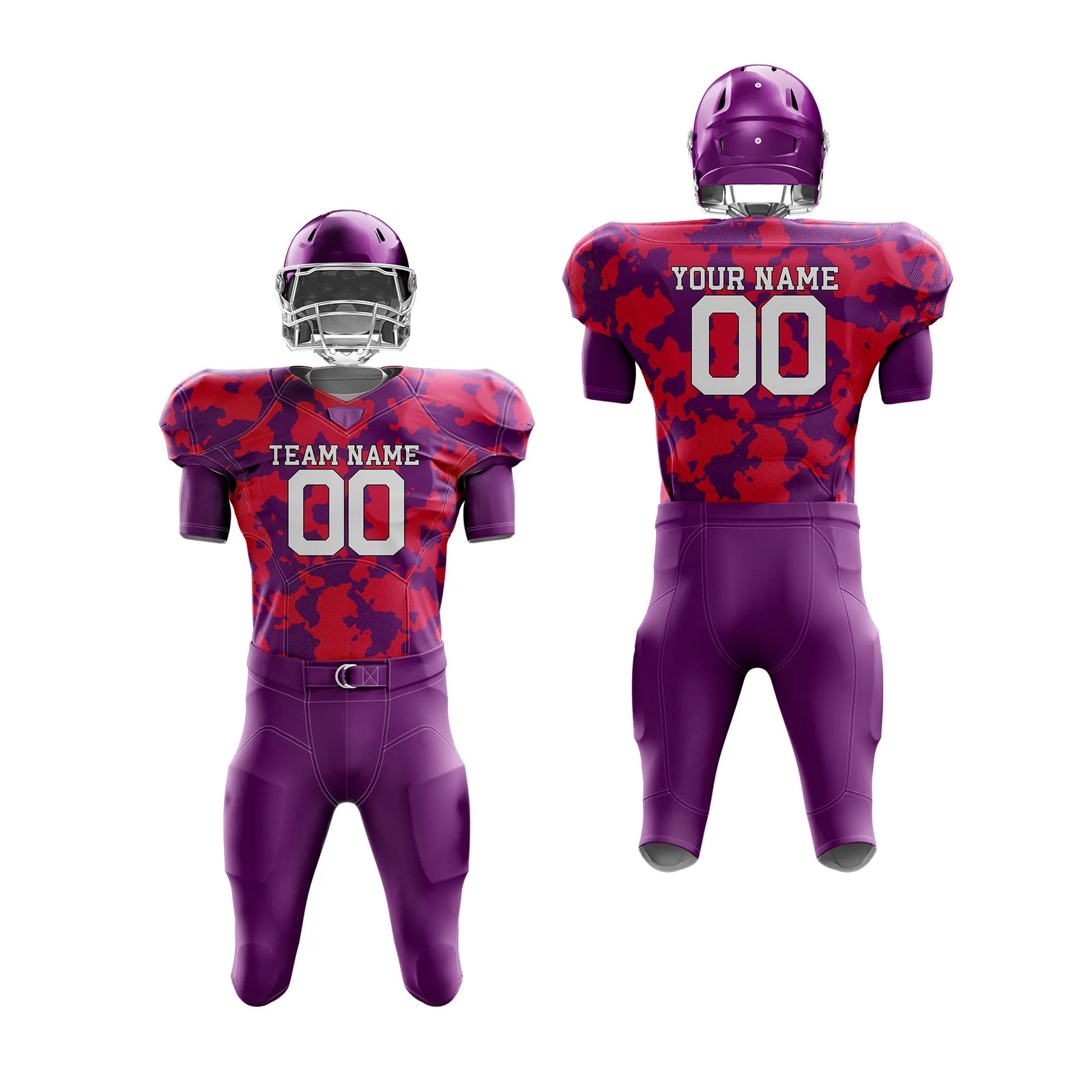 Custom Personalized D4 Camo Designs American Football Jersey with Name, Number & Team Logo