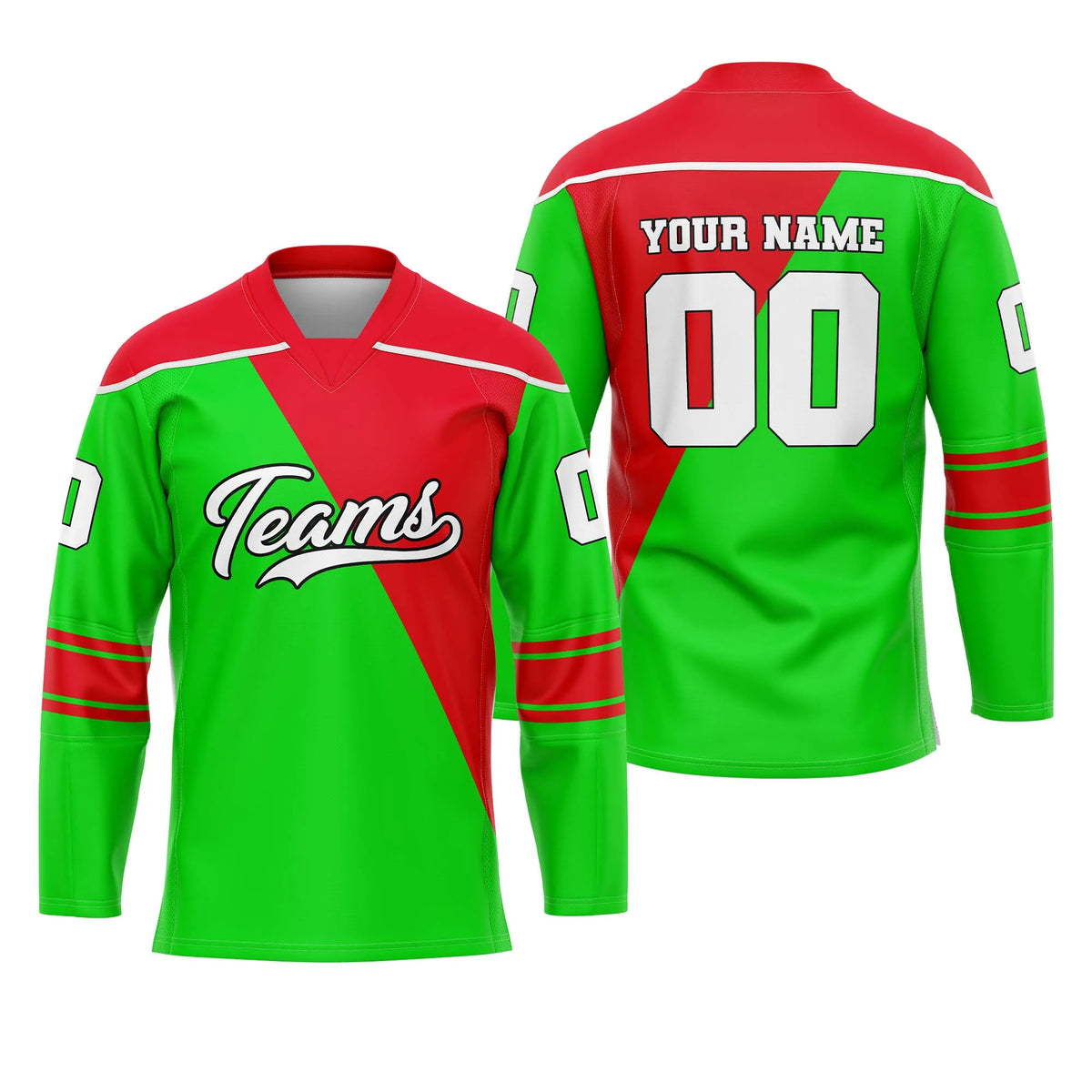 Custom Personalized D3 Split Fashion Ice Hockey Jersey with Name, Number & Team Logo