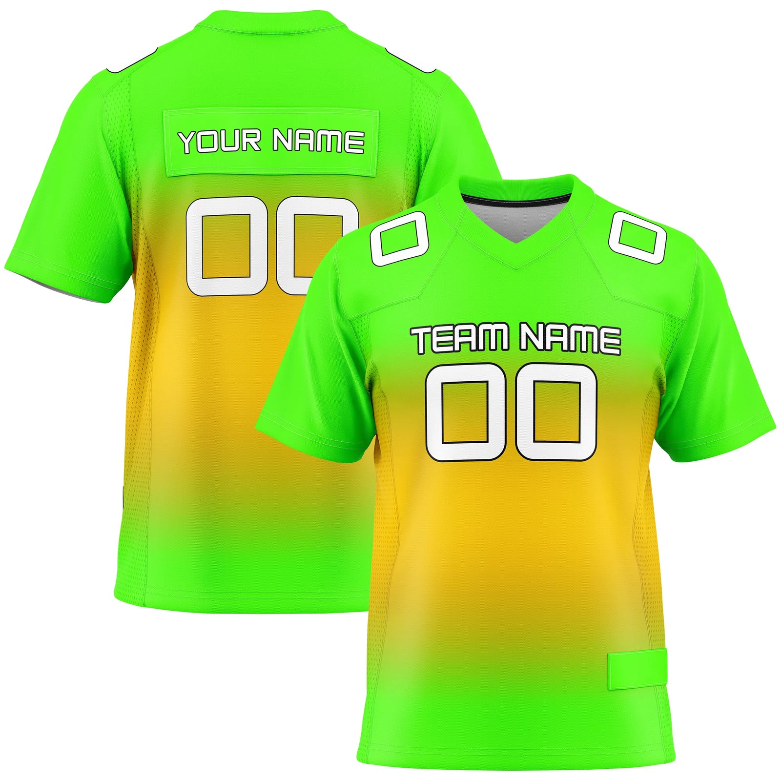 Custom Personalized D5 Gradient Fashion Flag Football Jersey with Name, Number & Team Logo