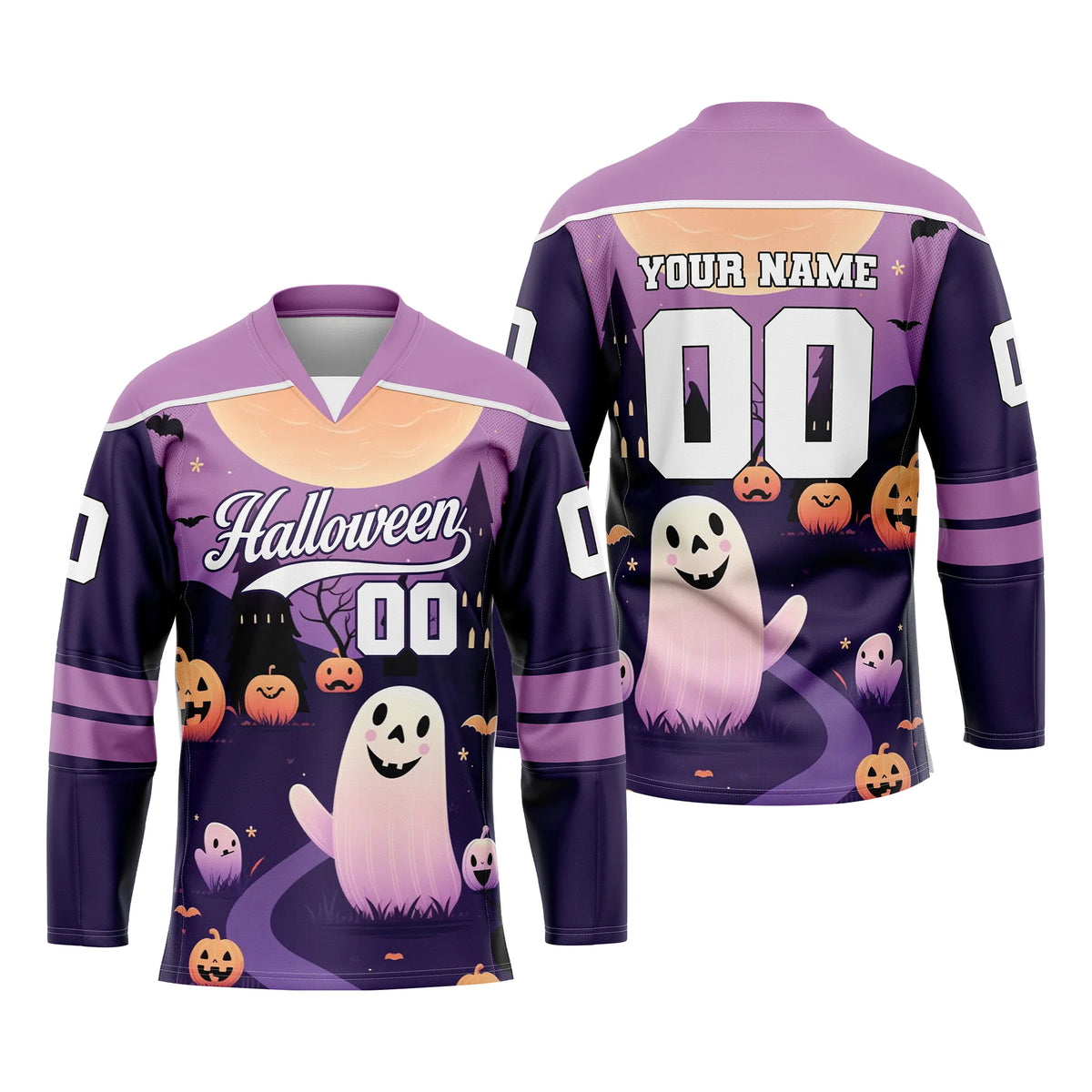 Custom Halloween Ice Hockey Jersey D1 Personalized Uniform with Name &amp; Number