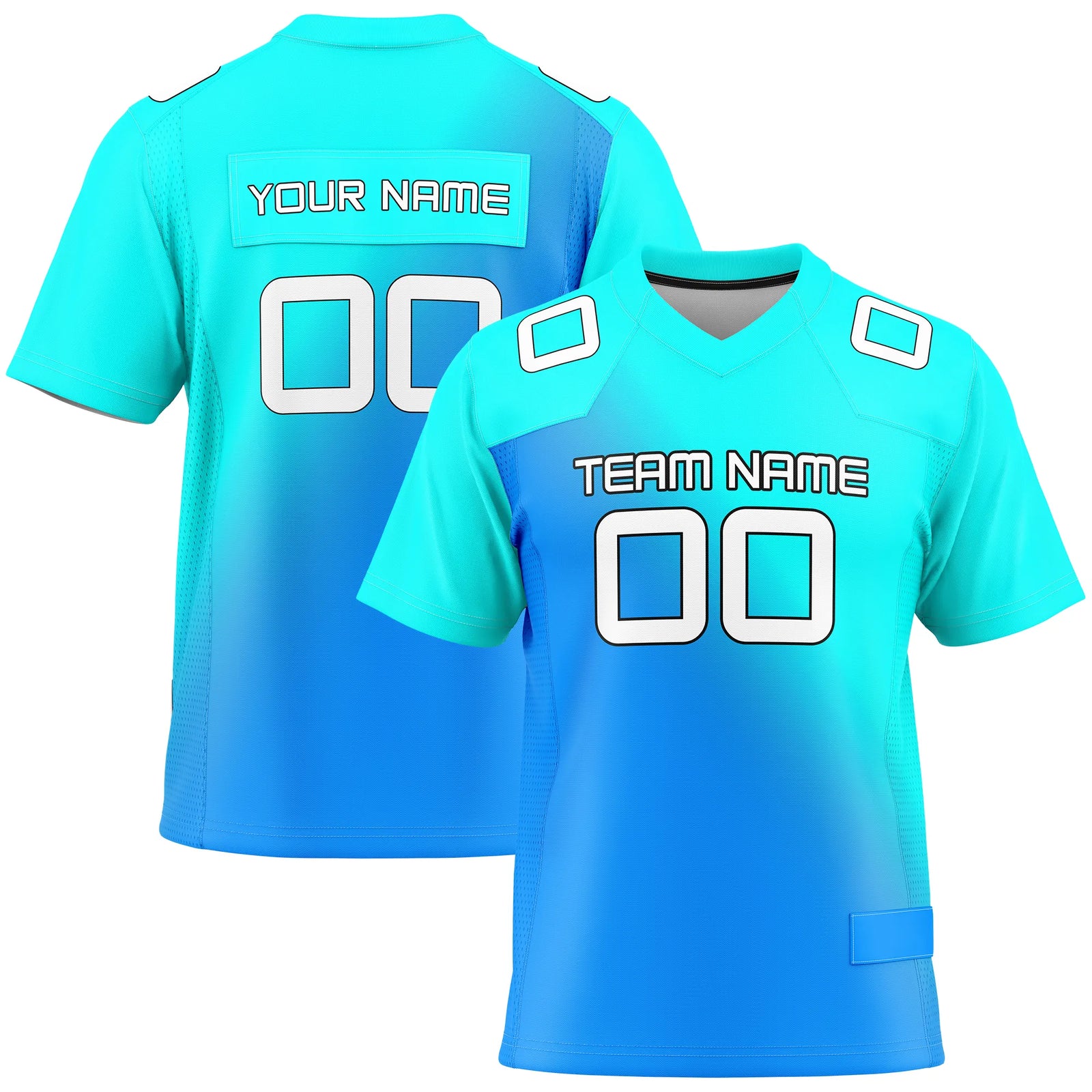 Custom Personalized D4 Gradient Fashion Flag Football Jersey with Name, Number & Team Logo