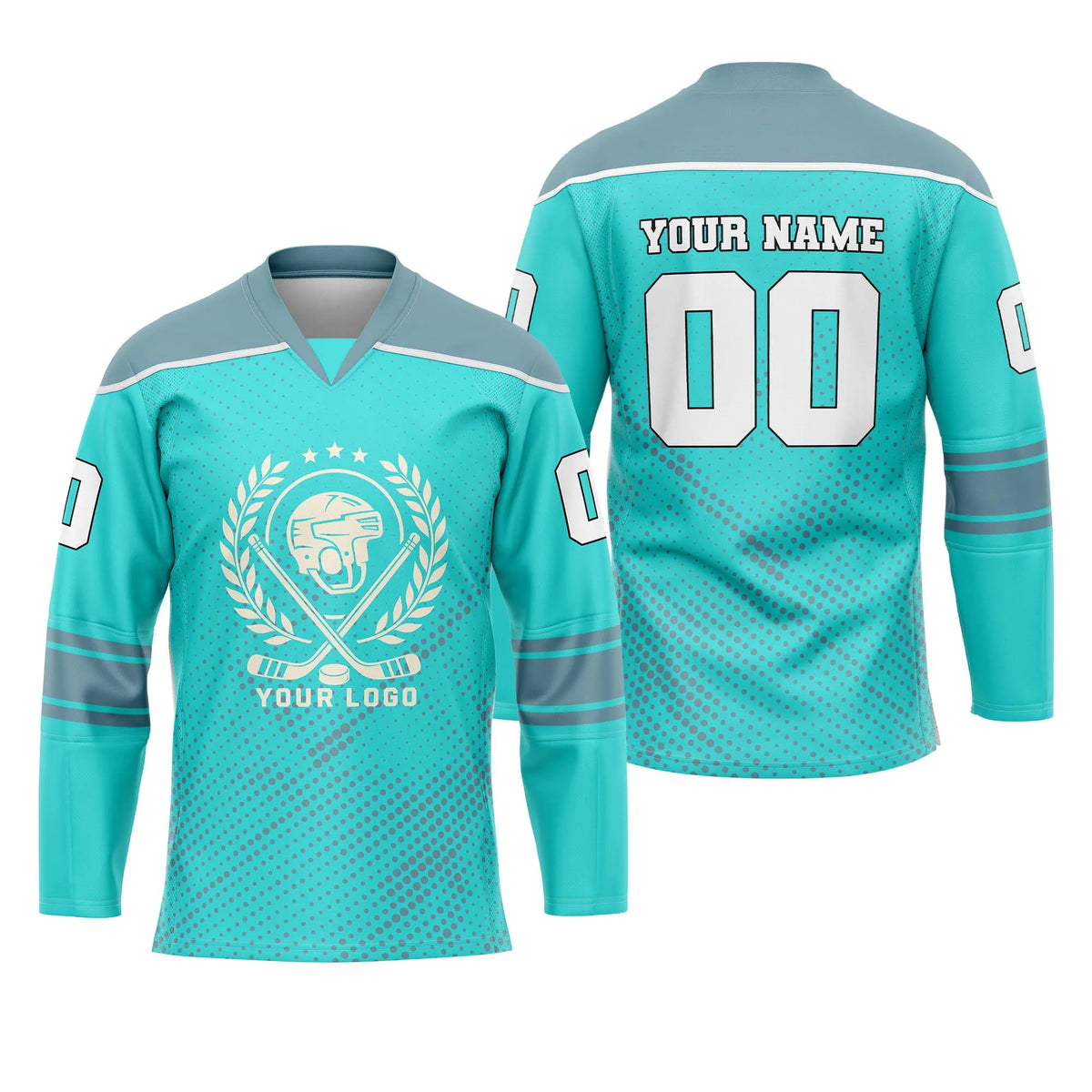 Custom Personalized D1 Abstract Pattern Ice Hockey Jersey with Name, Number &amp; Team Logo