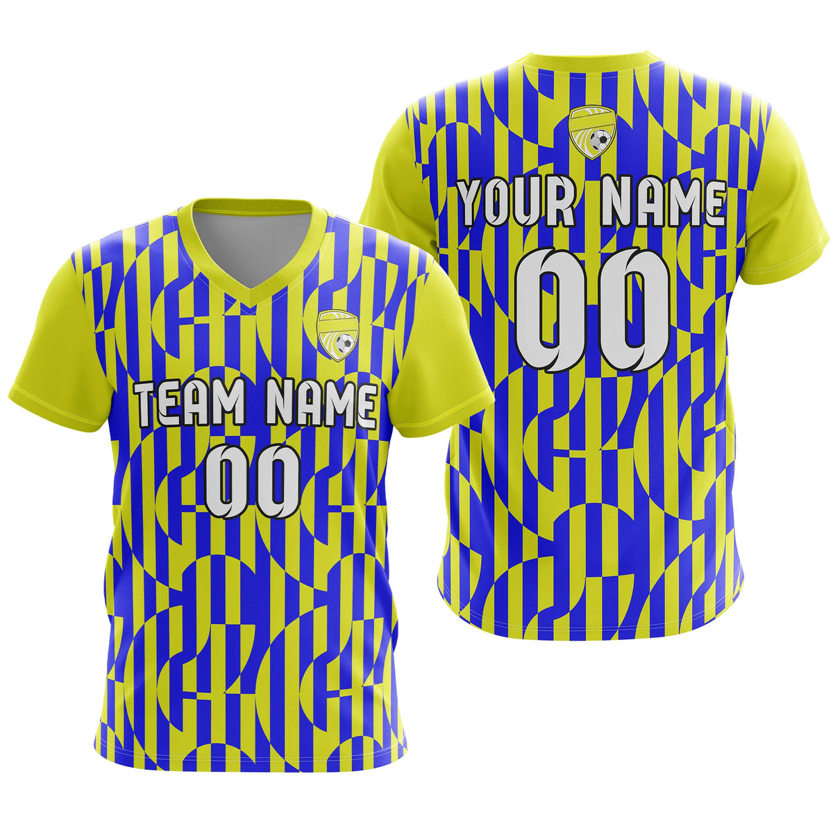 Custom V-Full Pattern D4 Soccer Jersey Personalized Football Uniform with Name & Number