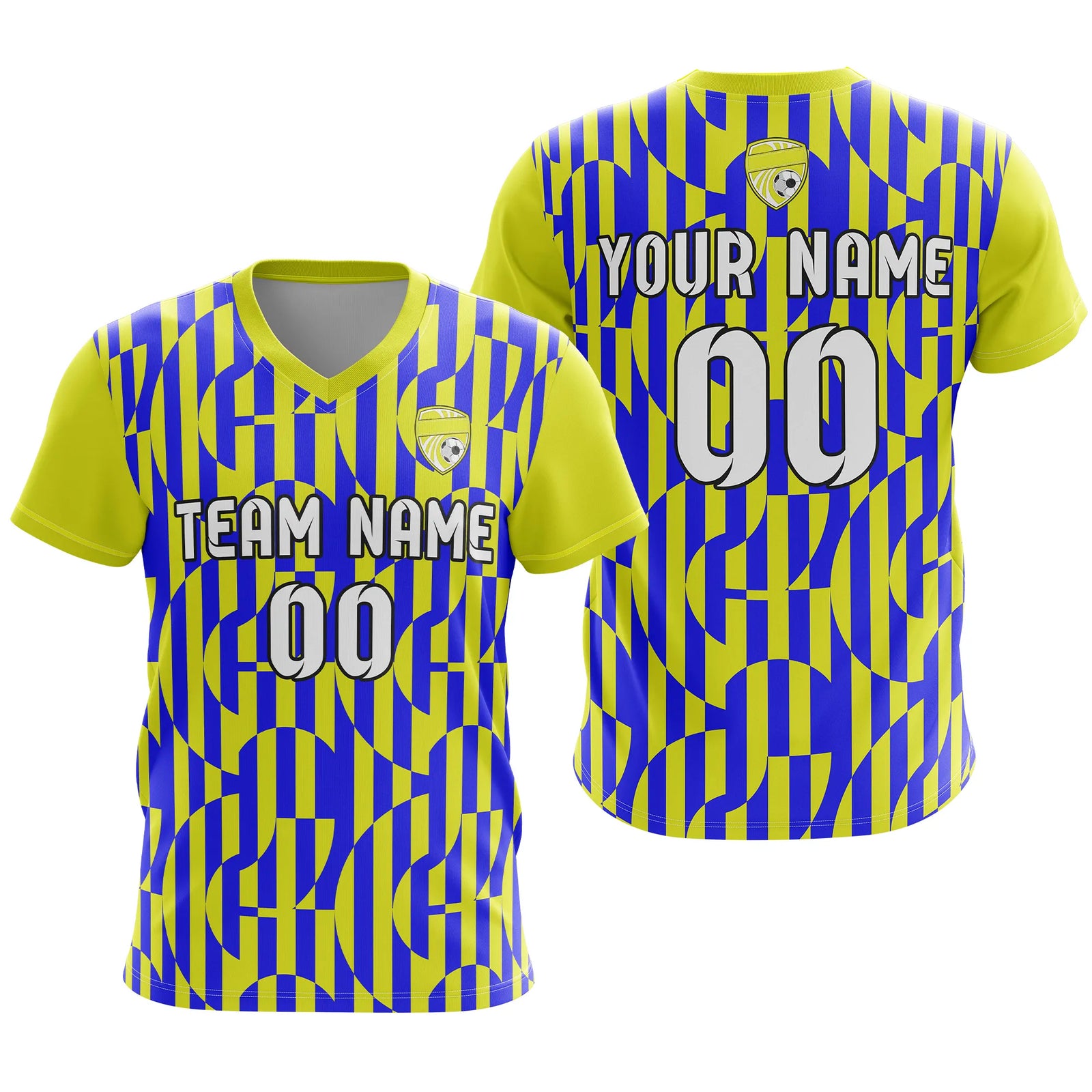 Custom V-Full Pattern D4 Soccer Jersey Personalized Football Uniform with Name & Number