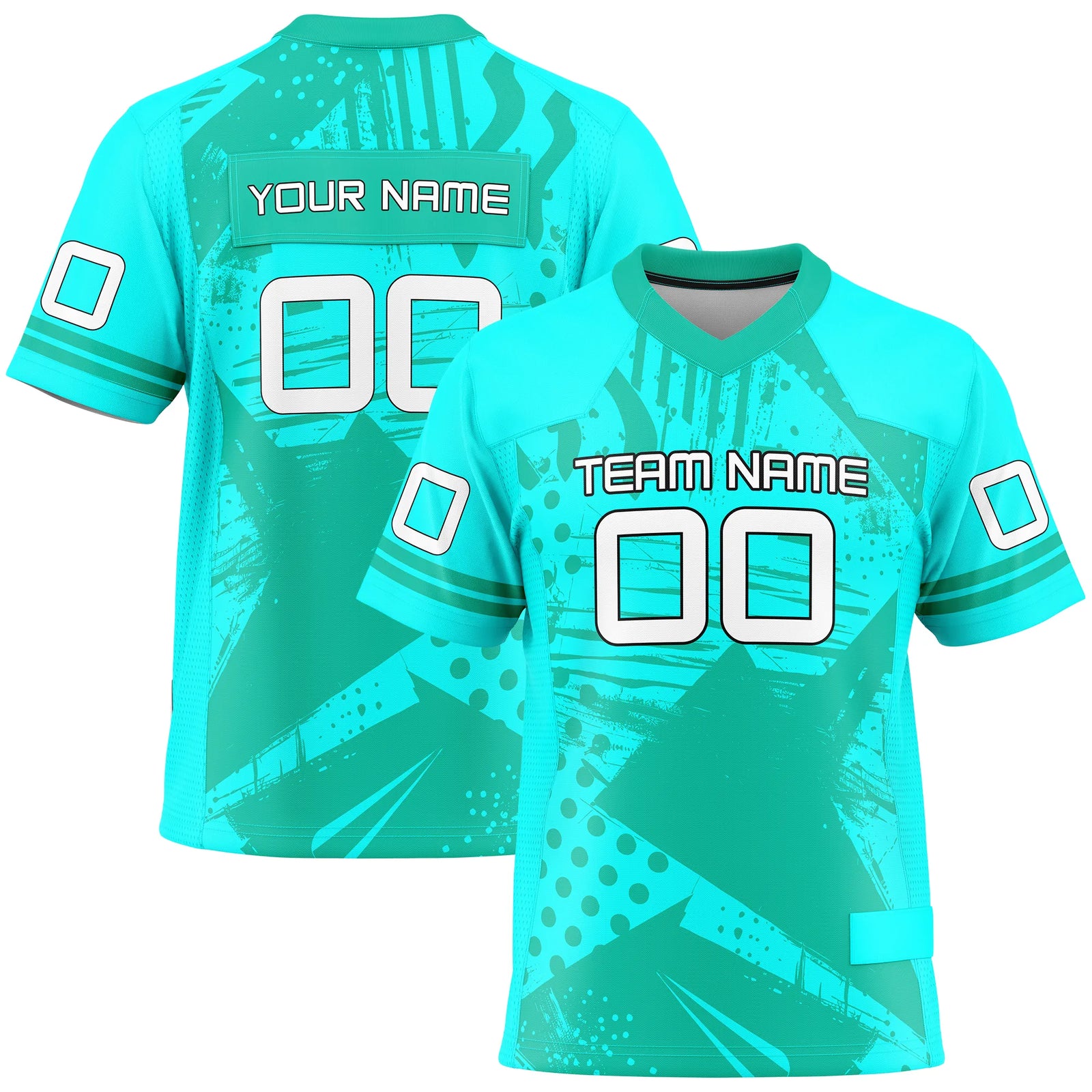 Custom Personalized D2 Graffiti Fashion Flag Football Jersey with Name, Number & Team Logo