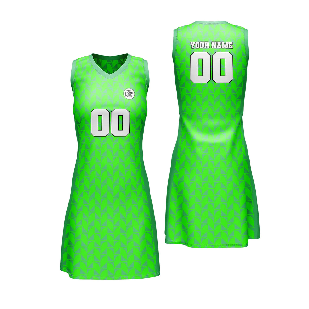 Custom Personalized D2 Retro Pattern Netball Jersey with Name, Number & Team Logo