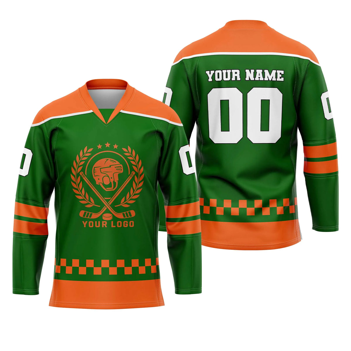 Custom Personalized D3 V - NECK DESIGN Ice Hockey Jersey with Name, Number & Team Logo