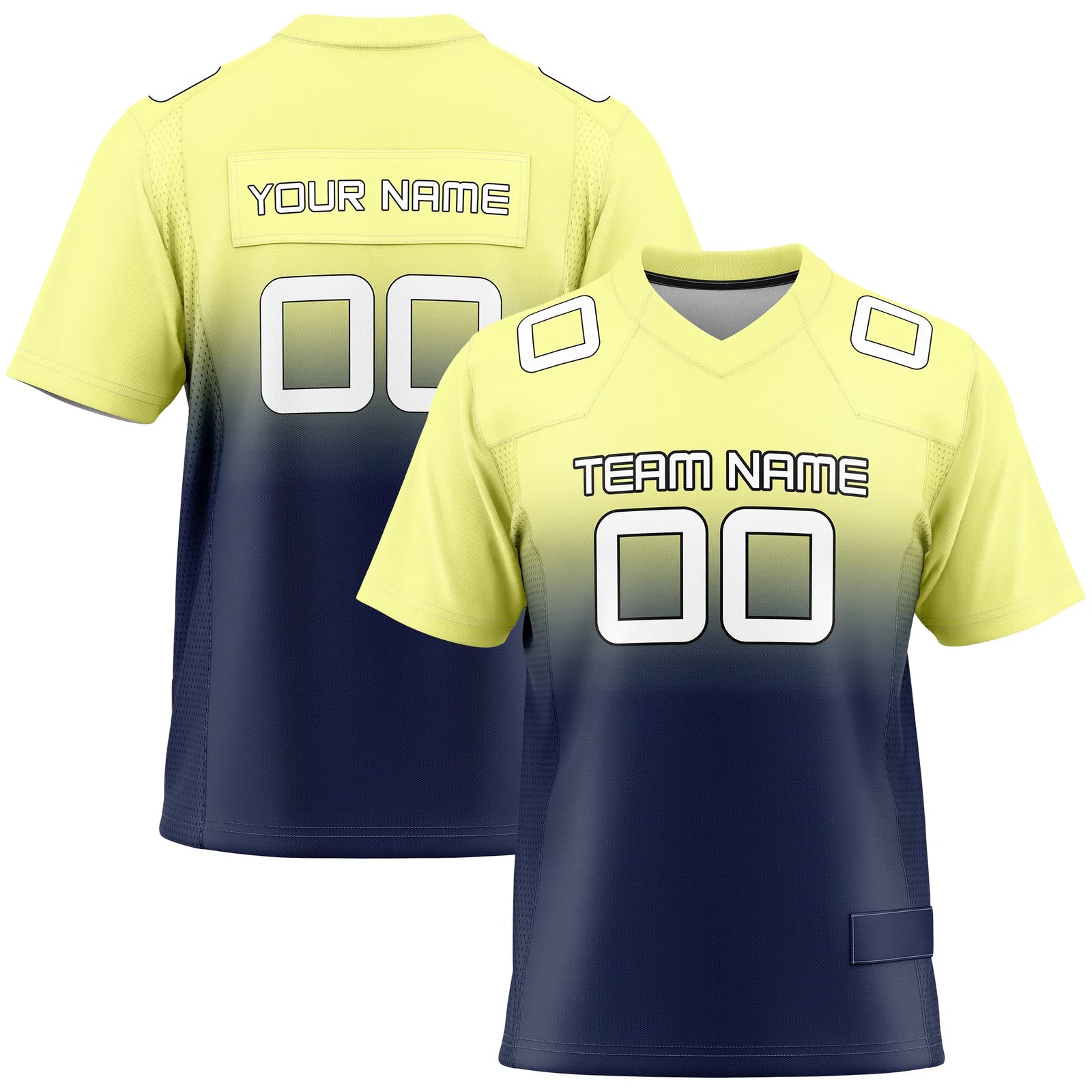 Custom Personalized D3 Gradient Fashion Flag Football Jersey with Name, Number & Team Logo