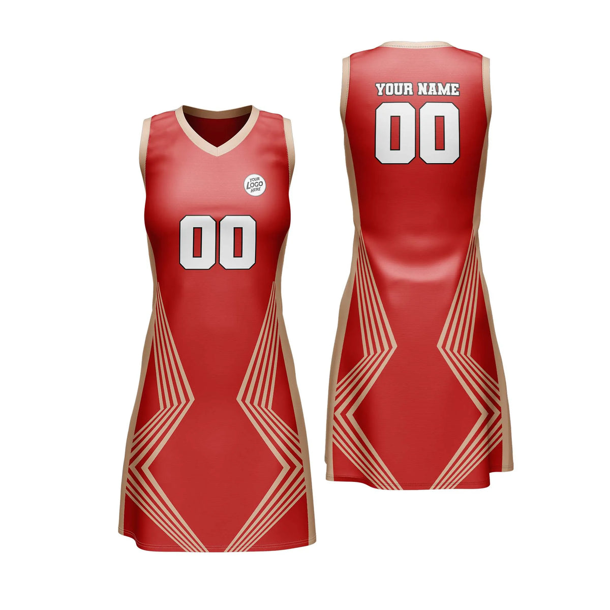 Custom Personalized D4 Stripe Fashion Netball Jersey with Name, Number & Team Logo